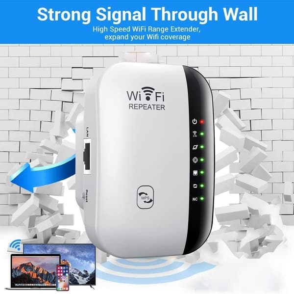 WiFi Range Extender og Repeater – Signalforstærker med Repeater/AP-tilstande og WPS-funktionalitet