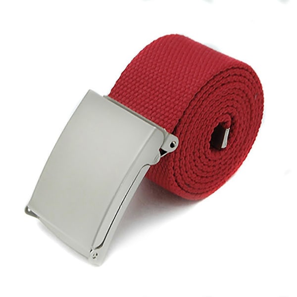 Canvas Bælte Let Afspænding Unisex Canvas Web Bælte til Udendørs Brug Red