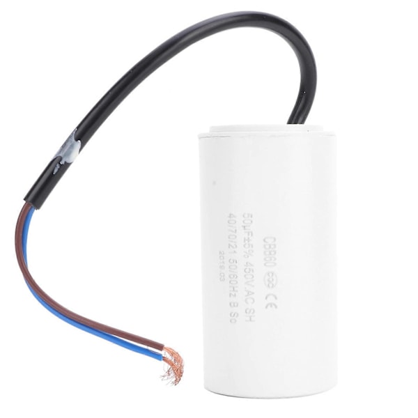 CBB60 Motorstartkondensator 450V 50uF Mikrofarad Kondensator Ledningstråd