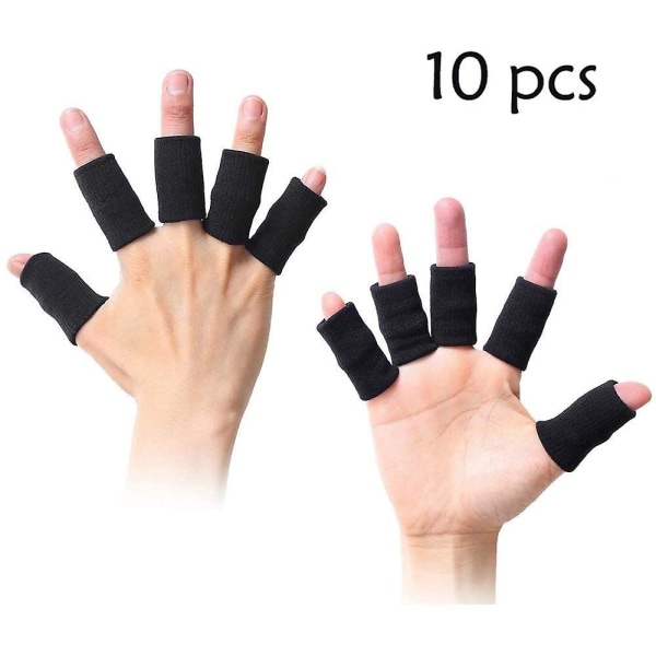 Finger Cot Sports elastiska knogskydd Black 10pcs