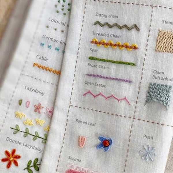 DIY Sybog Broderi Linned Flipbog Kreativt Håndlavet Linned