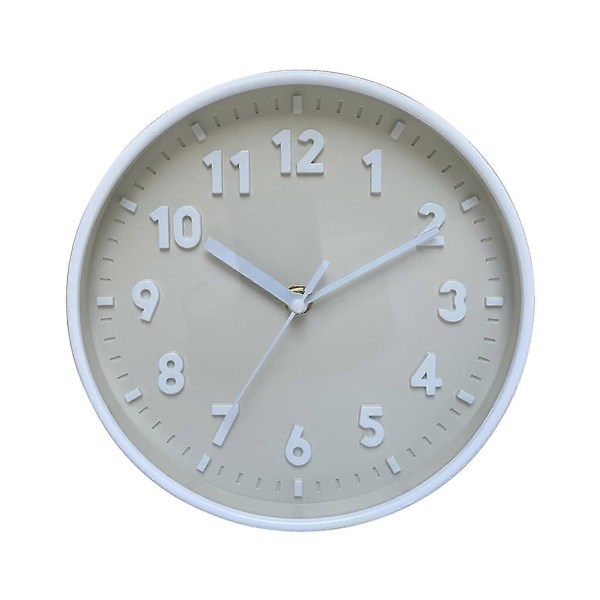 Moderne Simpel Vægur 8 Tommer Candy Farve Stille Til Time Clocks Ornament Gray