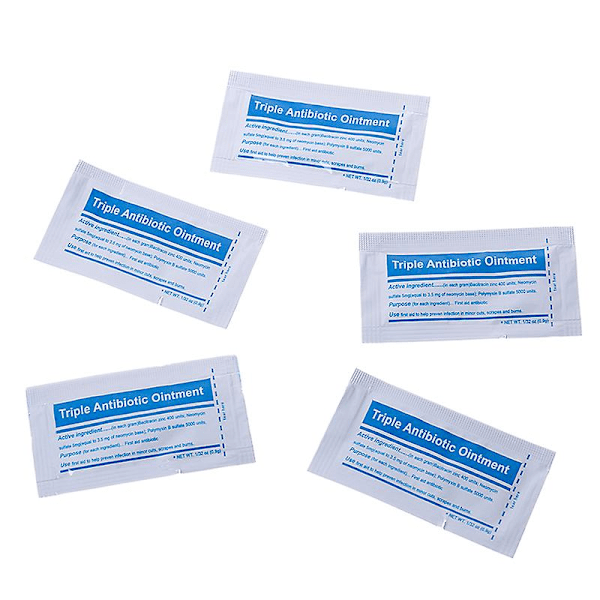 5 Förpackningar 0.9g/förpackning Trippel Antibiotisk Salva Gel För Brännskador Första Hjälpen Kit