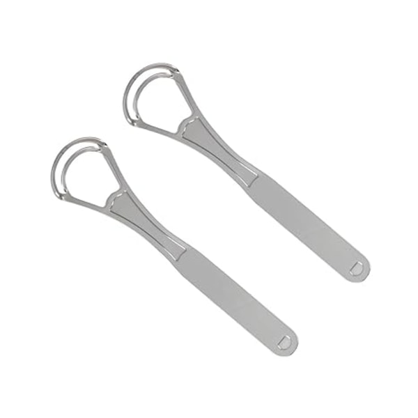 2 STK. Tungeskrabere Bredhovedet Dobbelte Blade Skrabere Til Mundpleje, Platinfarve
