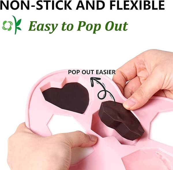 3D Hjerteformede Silikoneforme - 2 Pakker Bageform til Varm Chokolade Bombe Kage Gelé Dome Mousse Dessert