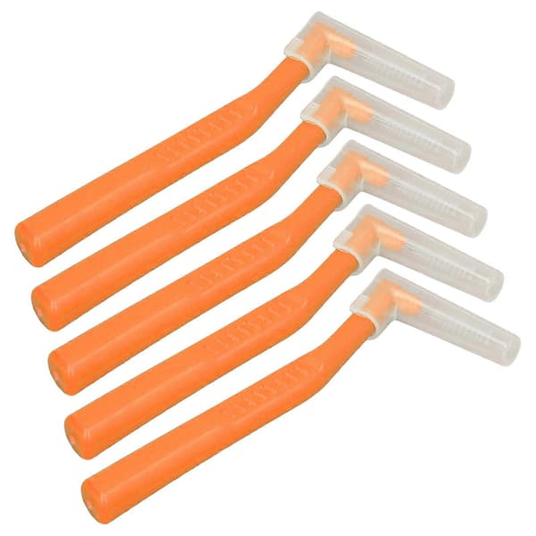 L-formede interdentalbørster - 5 stk., effektiv plakfjernelse, tandplejebørste (orange)