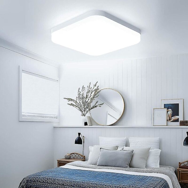 12w kvadratisk led taklys, taklampe, innendørs belysning, moderne lyslampe for bad, stue, kjøkken, soverom, gang, spisestue R