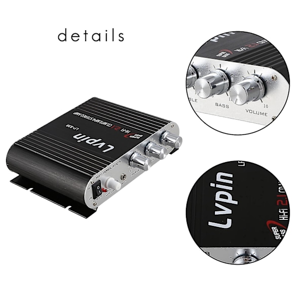 Lvpin 12v 200w Mini Hi-fi Stereo Forstærker Mp3 Bilradio Kanaler 2 Hus Super Bas-dwdz