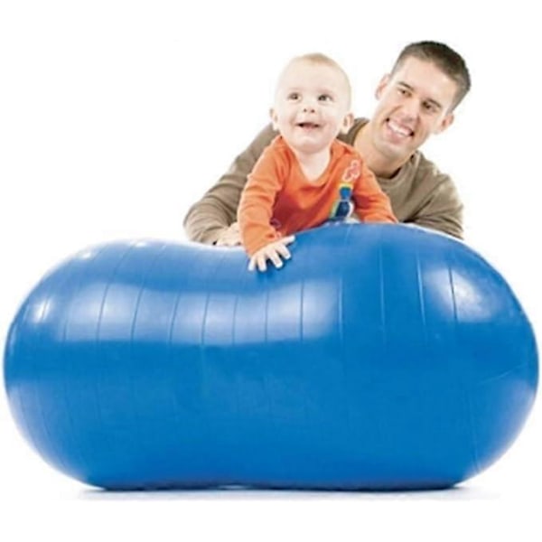Yogaball peanøtt balanse fitnessball oppblåsbar fortykket eksplosjonssikker yogaball fitness balansetrening fysioterapi for å forbedre balanse kjernestyrke Blue