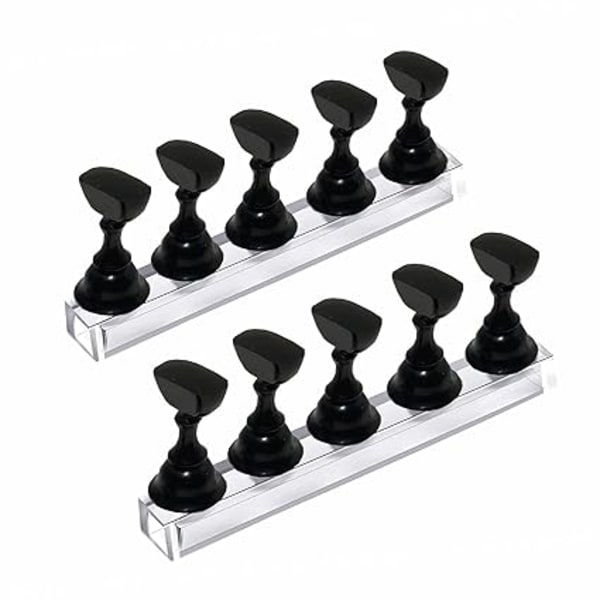 10 st Nagelställ för lösnaglar, falska akrylnagelställ, nageldisplay övningsställ med magnetisk bas