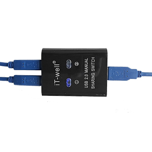 USB-skrivardelningsenhet, 2 in 1 ut skrivardelningsenhet, 2-portars manuell KVM-switchsplitter