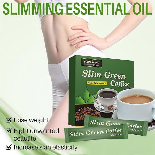 2X 18 Tepåsar Slim Grönt Kaffe med Ganoderma Kontroll Vikt Vikt Te