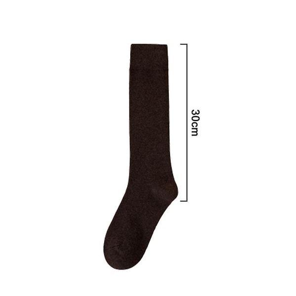 Kunstløpsokker Lyse fargede ugjennomsiktige knehøye skøytesokker Nylonsokker_h (Calf socks) Black * coffee
