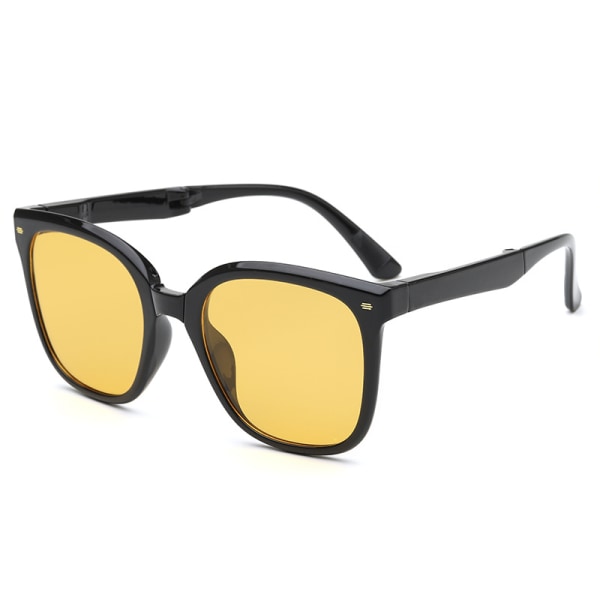 uv400 UV-skydd hopfällbara glasögon för män och kvinnor Gray flakes black frame