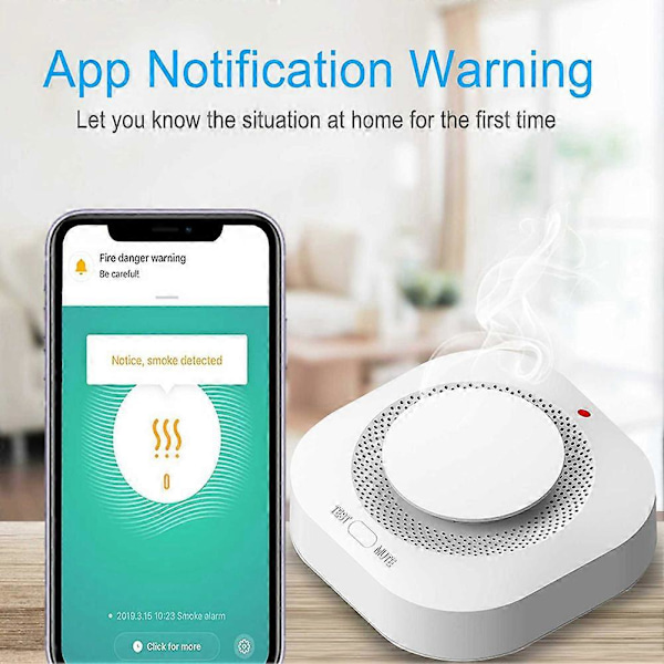 Rökdetektor Alarm Professionell Säkerhetsutrustning Familjesäkerhetstillbehör 2pcs