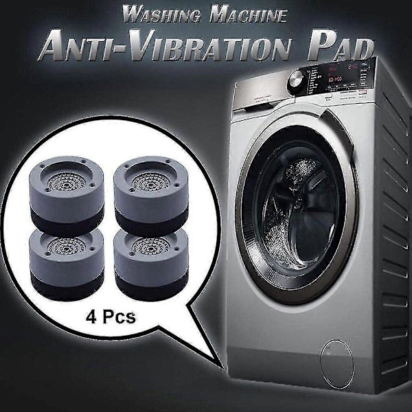 Vibrationsdæmpere, 4 stk. Universelle vibrationsdæmpere Anti-vibrationsmåtte Skiver til vaskemaskine og tørretumbler 4 cm (grå, 4 cm)