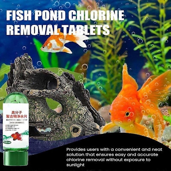 Kraftfuld vandrensningstablet til akvarium, 1-5 flasker vandrensningstabletter til fisk 3bottles