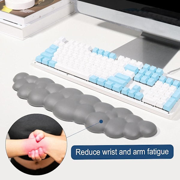 Molntangentbords handledsstöd, Ergonomiskt musmatta-set med handledsstöd, PU-läder tangentbords- och musmatta-set med halkfri bas för skrivavlastning Zonewd