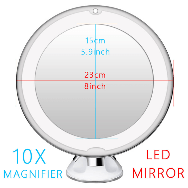 Uusi 10x LED Light Meikkipeili 10X Led Mirror Short