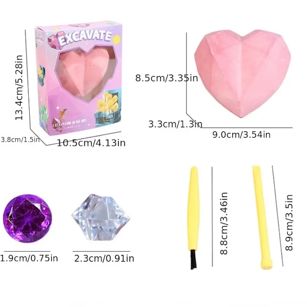 Pedagogisk arkeologisk utgravningssett med edelstener - DIY håndlagde leker for gutter og jenter for å avdekke skatter!