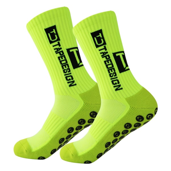 Anti-slip football sports socks Fluorescent green