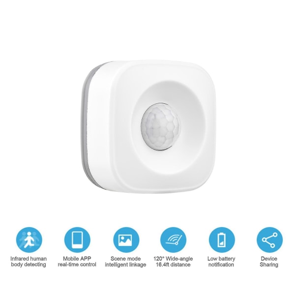 Wifi Bevægelsessensor Alarm Smart Human Body Induktion Pir Sensor 16.4ft 120-graders registreringsområde App Control Home Wifi Type