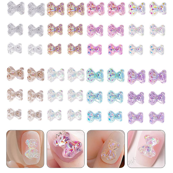 48 Stycken Nagelstrass, Kristall Nagelkonst Tillbehör, Nagelkonst Material, Nagelberlocker, Nagelstrass