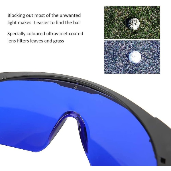 Golf Ball Finder Glasögon med blå tonade linser för att hitta boll kommer