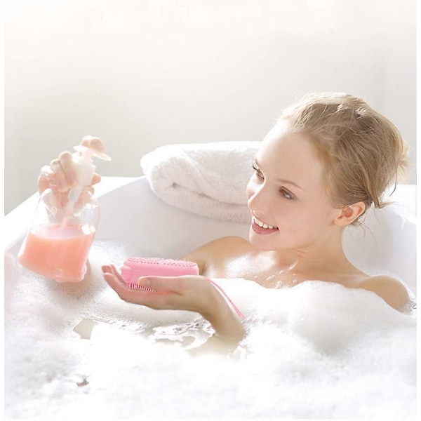 2 st Silikon Bad Kroppsborste Exfolierande Massage Silikon Loofah Kroppsskrubb, Gummi Duschsvamp, Dubbelsidig Skrubb Kroppsborste för Hela Kroppen De
