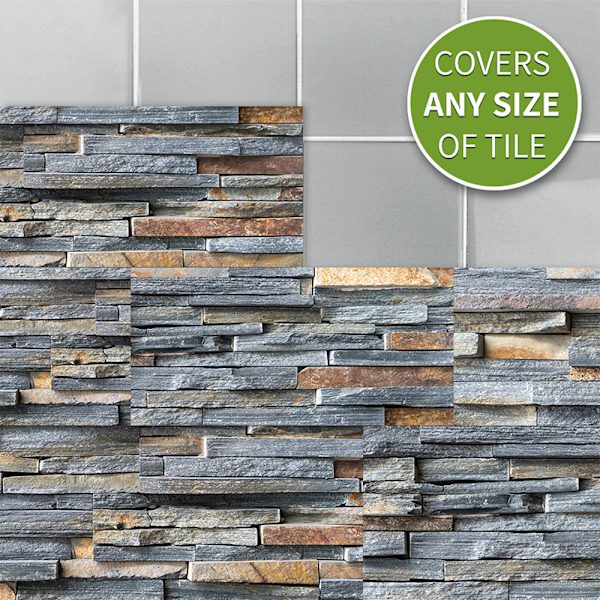 54 kpl 3D mosaiikki seinälaatta tarra itseliimautuva Rustic Stone Brick,20x10cm