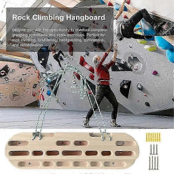 Klätterfingerbräda Styrka Rock Board Bärbar Pull-Up Klättring Hangboard Greppförstärkare