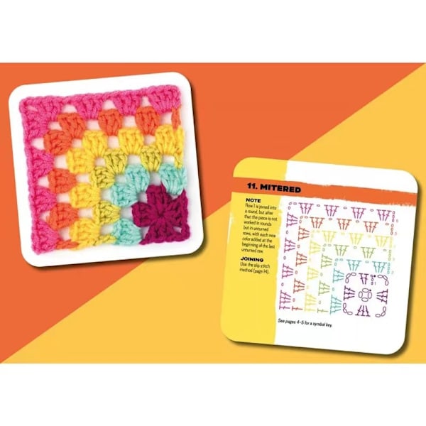 50 blandade och matchade mönsterkort, vuxen stickset, Granny Square Deck virkning