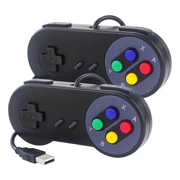 Retro Gaming Joypads Gamepad WiredUSB Spilcontrollere til SNES Emulatorer Support til RaspberryPi Retro USB Controller Grey