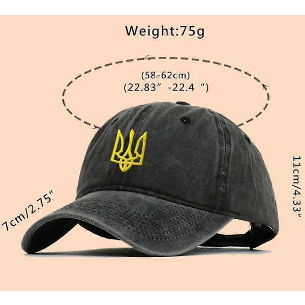 Casual Hat Krig Fred Kasket Ukraine National Badge Flag Baseball Kasket