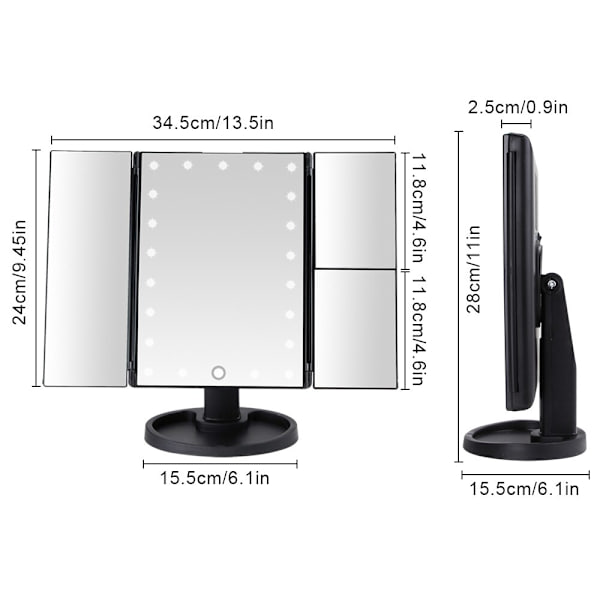 Sminkspegel med pekskärm med 22 LED-lampor WH 22 Lights Set D