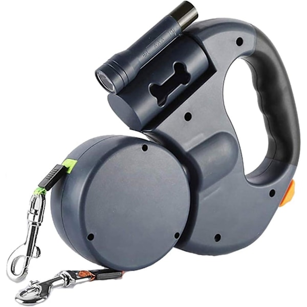 Dobbelt Hundesnor, rullehundesnor, sammenfiltringsfri 360 justerbar rotation med refleks