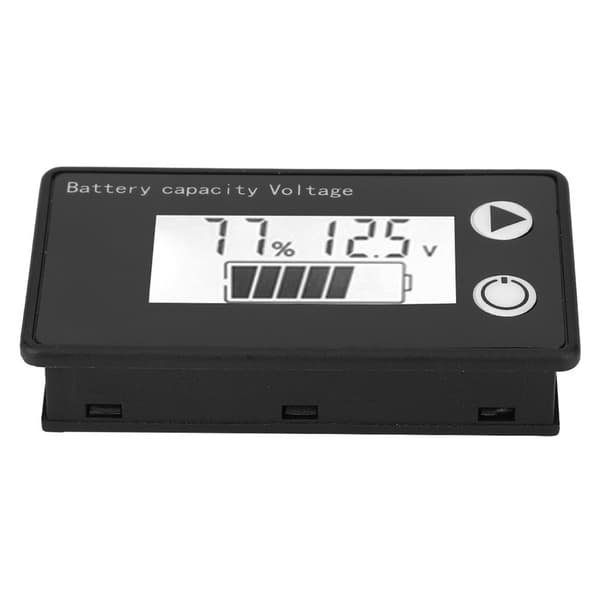 LCD 12V Batterikapacitetsindikator Tester Lithium Batteri Universal Digital Display Voltmeter (10-100V Hvid Alarm)