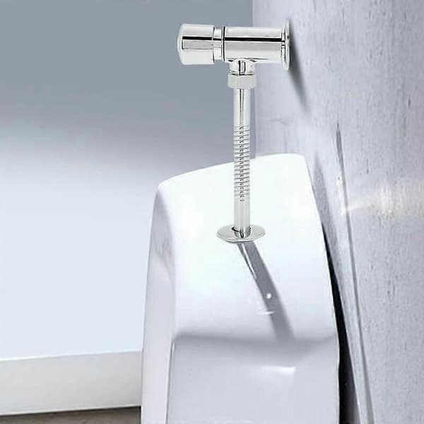 Urinal Spolventil Urinal URI Spolventil Krom Väggmonterad Tryckknapp Exponerad Toalett Manuell Fördröjning Automatisk Stängning
