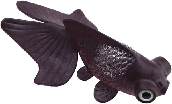 Plastgullfisk til akvarium, kampfisk, liten realistisk kunstig silikonfisk (brun gullfisk)