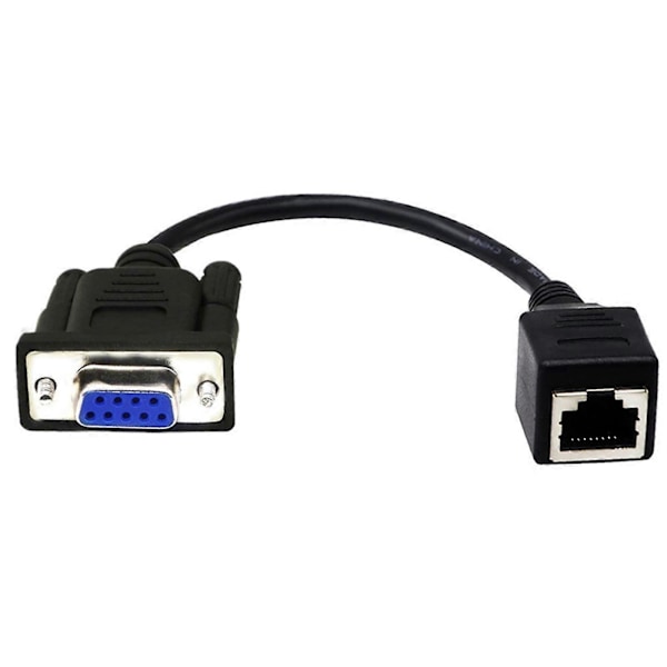 RJ45 - RS232 DB9 9-nastainen uros - RJ45 naaras CAT5 Ethernet-konsolit Ethernet-jatkoadapterit tiedonsiirtokaapeli FM