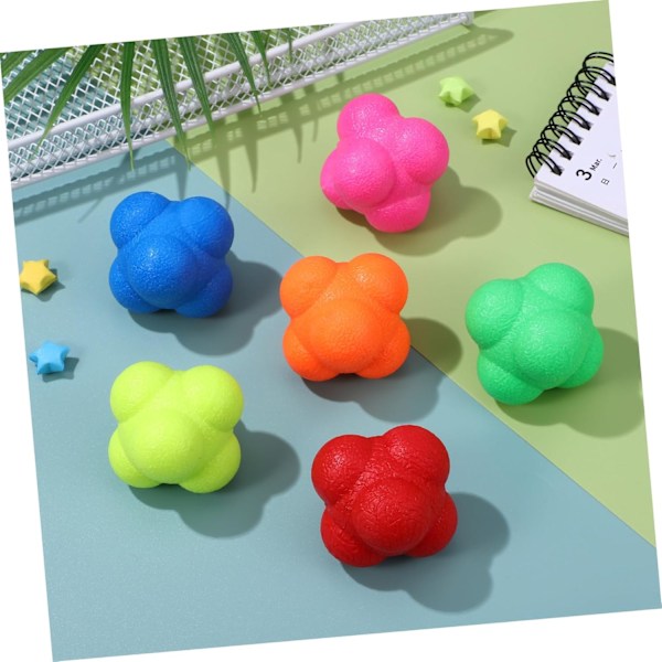 5-pack studsboll träning fitnessboll sport agility träning fältträning gummi reaktionsboll hexagonal boll känslig