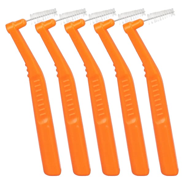 L-formede interdentalbørster - 5 stk., effektiv plakfjernelse, tandplejebørste (orange)