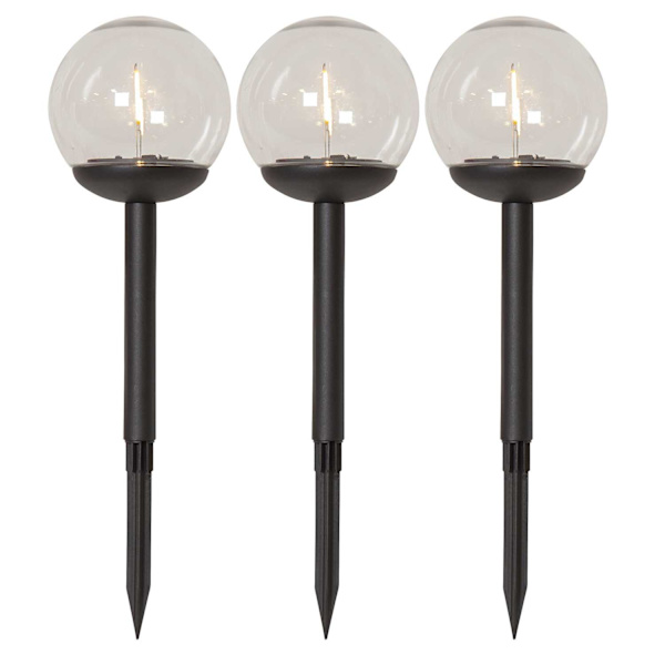 Solcellslampa Gångbelysning Globe 3-pack