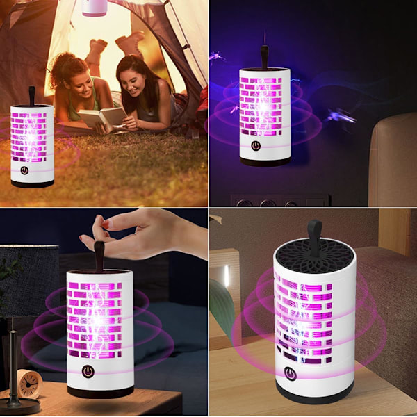 Myggdreperlampe, 360° Vanntett Insektdreper USB Elektrisk Camping Oppladbar Myggdreper, Innendørs og Utendørs Fluedreper