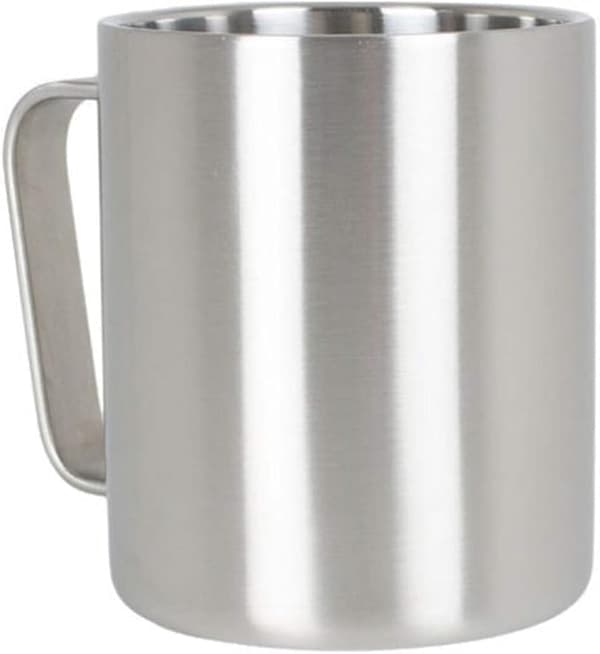 Campingmugg i rostfritt stål, Unisex, Silver, One Size