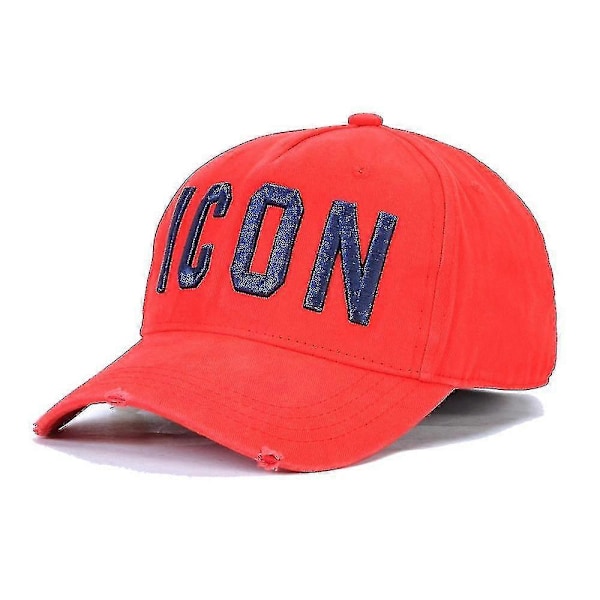 Højkvalitets 100% Bomuld Justerbar Baseball Kasket Ikon Monogram Sort D