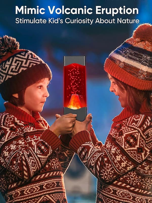 Vulkanlampe, Realistisk Vulkanutbrudd Nattlys, USB-drevet Skrivebords-Sovelampe