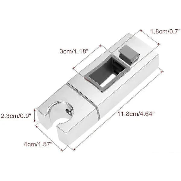 Skyvbart dusjhodeholder for stang 18 x 30 mm rektangulær, firkantet utskiftbar håndholdt dusjhodeholder, ABS krom dusjhodeholder...
