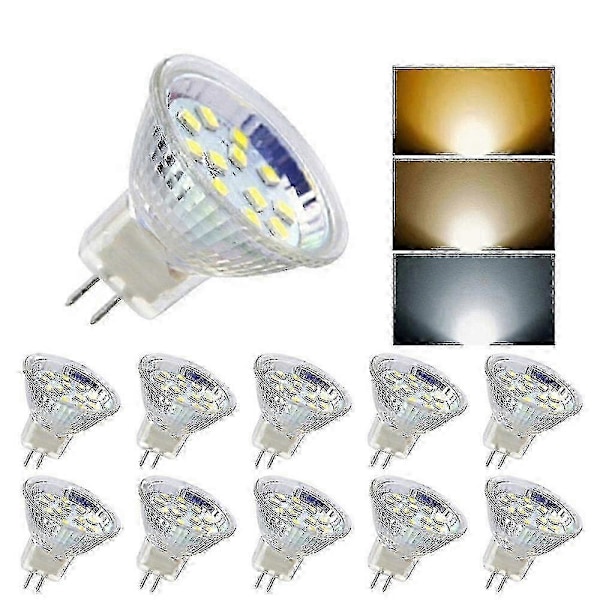 10 kpl Mr11 polttimoita 3W/5W Ac/dc12v-24v Led Gu4 Bi-pin pohjalla 5 w Warm white
