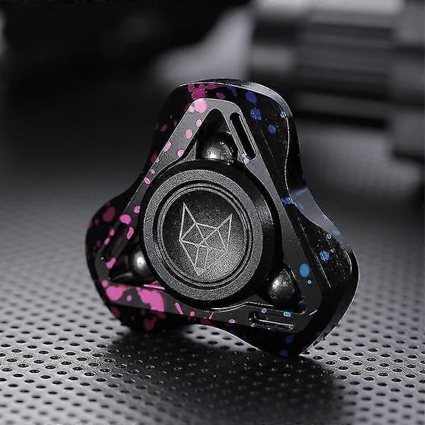 Fox Fidget Spinner Edc Metall Stressreducerare Leksaker Triangulär Aluminiumlegering Hand Spinner Lindra Ångest Dekompressionsleksaker Black